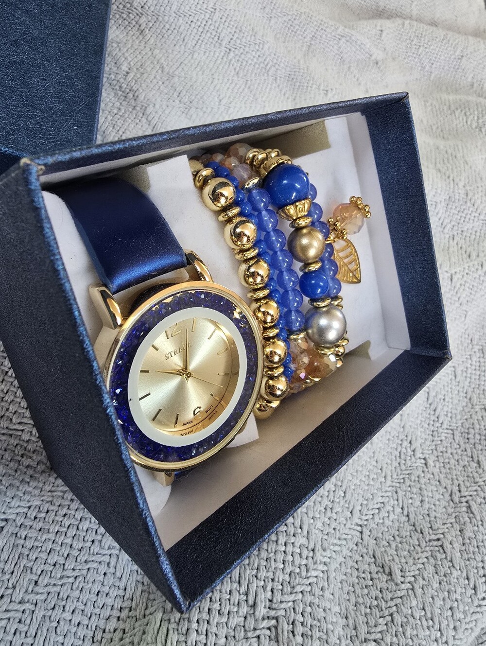 Womens Strada Elegant Blue and Gold Women's Watch